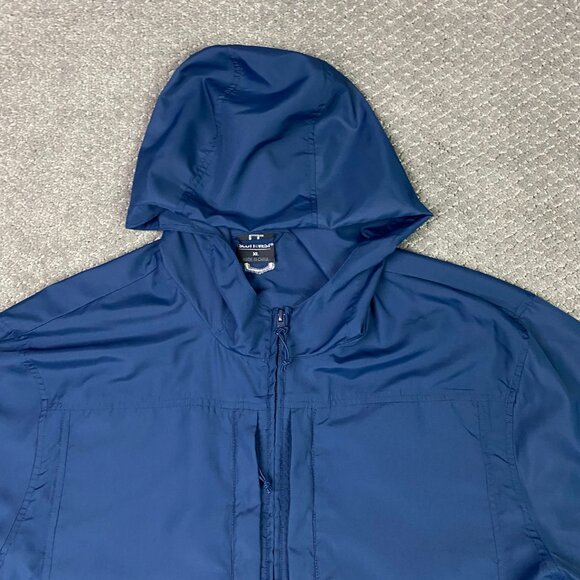SCOTTeVEST Pack Windbreaker Jacket Men's XL Blue Travel TEC 13 Pockets Hooded - Picture 2 of 14